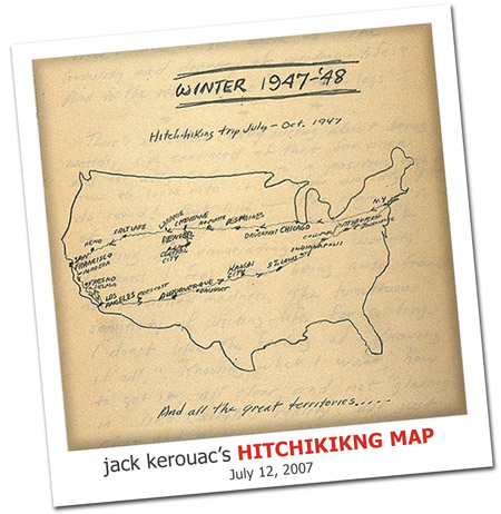 2007.07.12 Kerouac’s Hitchhiking Map